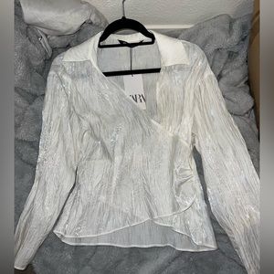 Zara Sheer Iridescent Long Sleeve